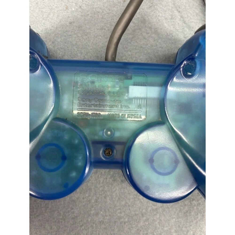 Sony Playstation 1 PS1 Controller OEM SCPH-1200 Clear Blue Dual Shock